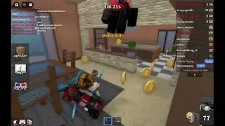 A girl bullying people with her friend in MM2