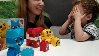 Обзор Lego Duplo 10858 Мои первые домашние животные. Даня кормит животных.