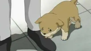 Ken kicks a puppy