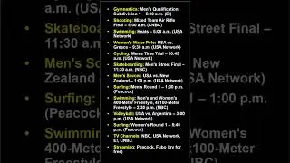 2024 Paris Olympics Schedule: Saturday, July 27