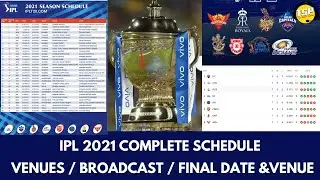 IPL 2021 New Complete Schedule|Venues , Dates Schedule |  ipl 2021 news,ipl 2021 schedule,ipl 2021