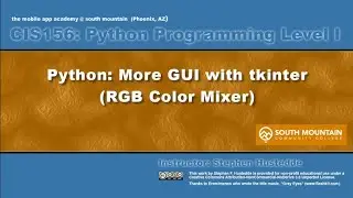 Python 11C   More tkinter GUI RGB Color Mixer