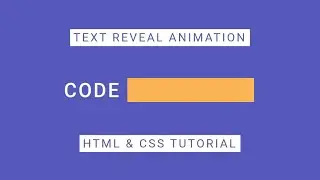 CSS Text Reveal Animation | 