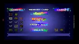 PS1 memory card menu, game block logo. before save data to hdd