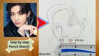 How to Draw BTS V step by step || Kim Tae-hyung Pencil Sketch easy || Drawing Tutorial