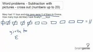 1.5.3 - Word problems - Subtraction with pictures - cross out (numbers to 20)