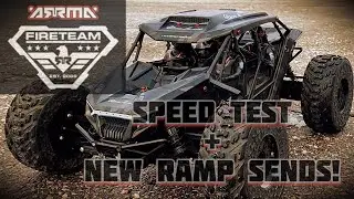 Arrma Fireteam speed test then hits the ramp!