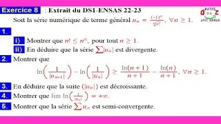 Exercice corrigé sur les séries numériques