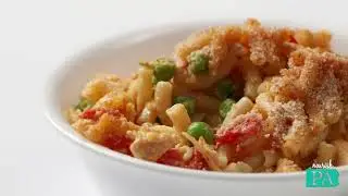 Nourish PA: Baked Mac and Cheese with Tomatoes, Peas and Chicken