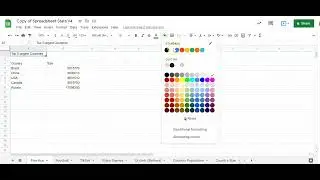Google Sheets T1 Formatting