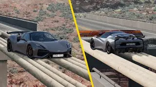 Dangerous Log Bridge vs Cars - BeamNG drive