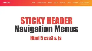 Responsive And Sticky Header Menu Using HTML CSS And JavaScript Part-I