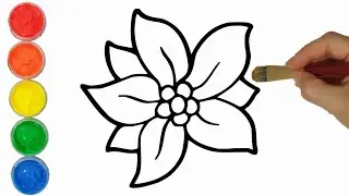 Flower Painting Drawing and Coloring for Kids