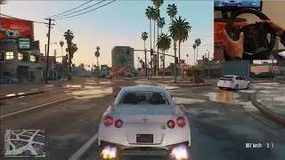 GTA V Ultra Realistic Graphics - Low end PC - 900 degree steering wheel gameplay