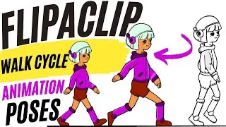 How to Animate a Walk Cycle 🚶‍♀️ in Flipaclip Tutorial step by step 