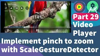 Video Player App in Android Studio Part 29 | Pinch to Zoom Exoplayer video | Java