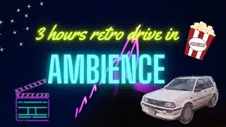 3 HOURS Retro drive in ambience, crickets, crowd murmurs, cinema, passing cars, footsteps.