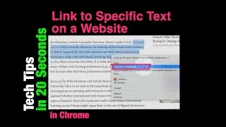 Link to Specific Text on a Website in Chrome