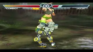 Tekken 4 Combot Bearhugs Julia Green Shorts outfit Jungle stage