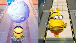 Bee Costume Minion Runs on the Moon at Eduardo's House & Prison | Minion Rush Minion Regatta
