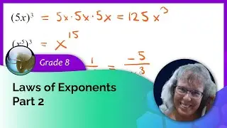 Power of a power - exponent law (8th grade/algebra)