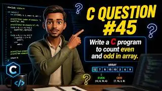C Programming Question #45 | Count Even and Odd Numbers in Array in C