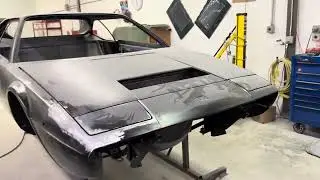 A Ferrari 308GT4 body, ready for paint prep