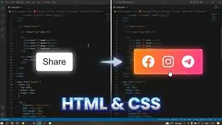 Кнопка поделиться с hover-effect-ом используя HTML & CSS шаг за шагом || Share Button HTML & CSS