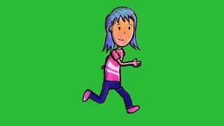 Girl Running Green Screen Video | Green Screen Animation