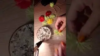 Цветы из ниток