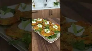 Mom’s cheesy zucchini cornmeal pancakes ✨