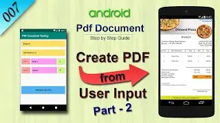 #7 Create PDF from User Input : Android Studio PDF Document