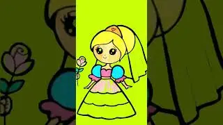 Coloring Beautiful Doll of Drawing |  Green | Green Screen #copyrightfree #greeneffectdrawing