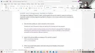 CIS30C Unit 3 Lecture: Socket Programming in Python