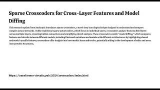 Sparse Crosscoders for Cross Layer Features and Model Diffing
