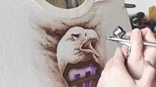 Airbrush auf TShirt/Adler - Der Klamotten Kustomizer