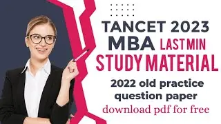 TANCET MBA 2023 || last min preparation study material || important questions pdf || #tancetmba