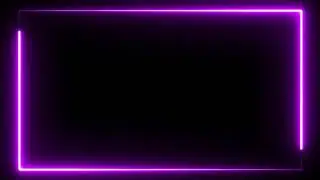 Purple Rectangle Neon Frame Glowing Light Border Seamless Loop