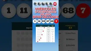 Resultados Powerball Miércoles 18 de Septiembre 2024  Jackpot $1766 Millones de dólares
