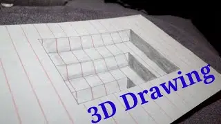 How to draw 3d art on paper easy step by step