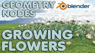 GROWING FLOWERS, GEOMETRY NODES ( BLENDER 2.92 )