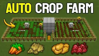 Easy Auto Crop Farm in Minecraft Bedrock 1.21 – Infinite Crops!