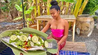 Thai Steamed Fish With Lime And Garlic Recipe | How To Cook Thai Food