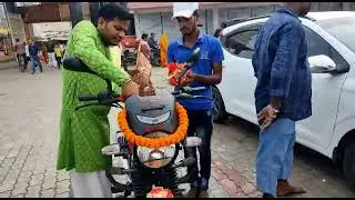 #shortsfeed My new bike  puja karate huwe #Ashokdham 15/10/2021 Baja #ct110x new model