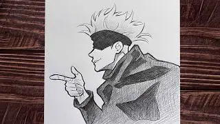 How to draw Gojo | Easy anime sketch | Easy to draw for beginners