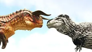 HYPER CARNO vs. PRIMAL CARNAGE ACRO/BRACHIO and INDOMINUS REX | ARK Dino Battle 🦎
