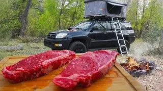 Cooking a Steak Dinner out of my Truck (Camping Meal)