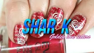 Nail Art Design _ Golden Love Letters