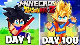 I Survived 100 Days as GOKU in Dragonball Z Minecraft!