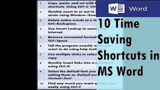 10 Time Saving Shortcuts Explained for MS Word